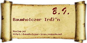 Baumholczer Irén névjegykártya