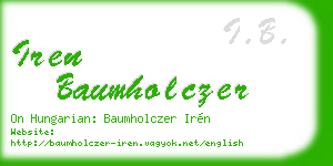 iren baumholczer business card